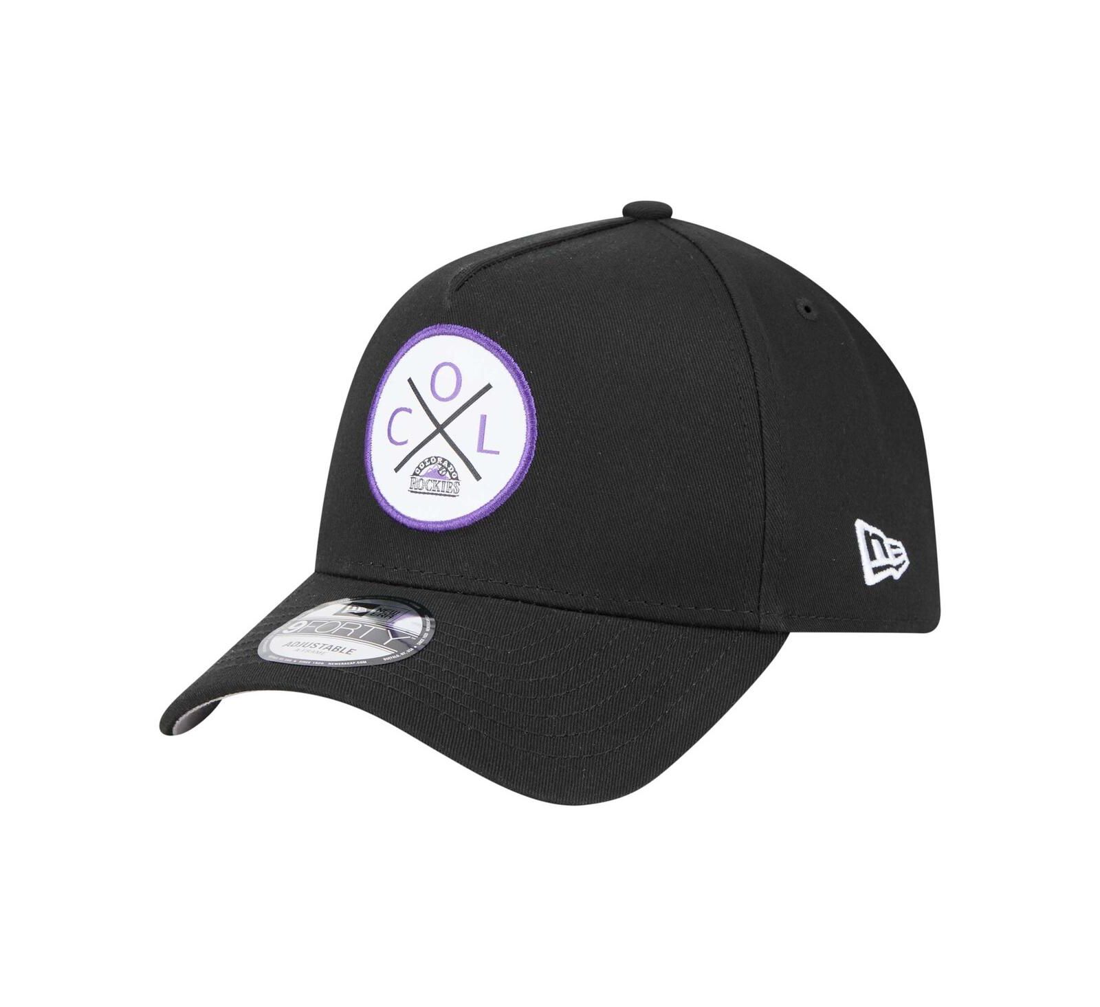 Кепка New Era Men's Black Colorado Rockies 9FORTY A-Frame Adjustable Hat