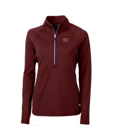 Cutter & Buck Women's Burgundy Washington Commanders Adapt Knit Stretch Half-Zip Pullover Jacket