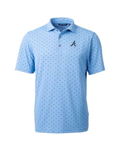 Мужская рубашка-поло Cutter & Buck Light Blue Atlanta Braves Virtue Pique Tile Print
