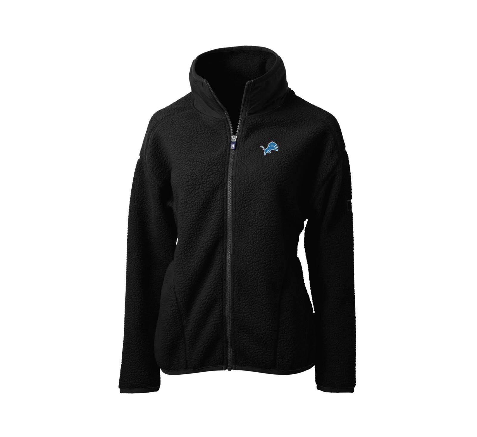 Cutter & Buck Women's Black Detroit Lions Cascade Sherpa Fleece Full-Zip Jacket