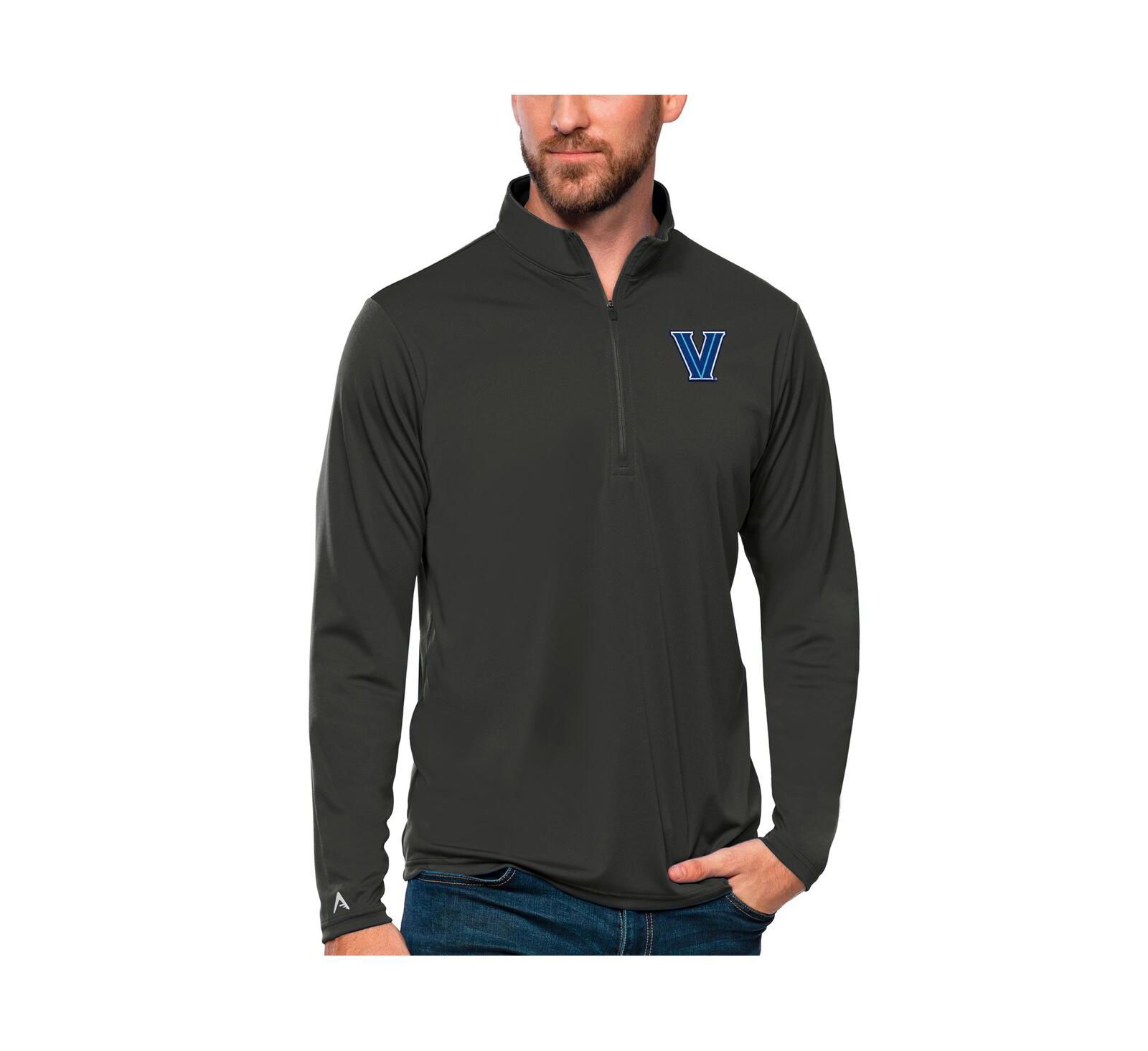 Топ Antigua Men's Charcoal Villanova Wildcats Tribute Quarter-Zip Top