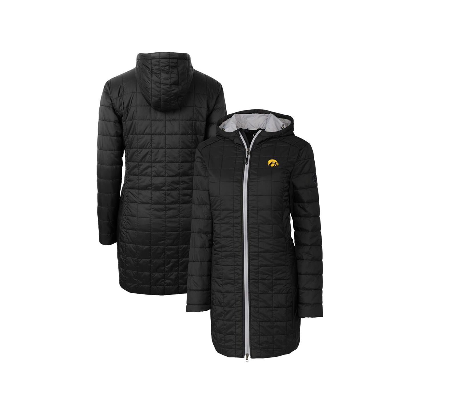 Cutter & Buck Женское длинное пальто с капюшоном Iowa Hawkeyes