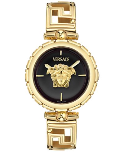 Versace женские швейцарские часы Medusa Jewel, золотое напыление, 34mm