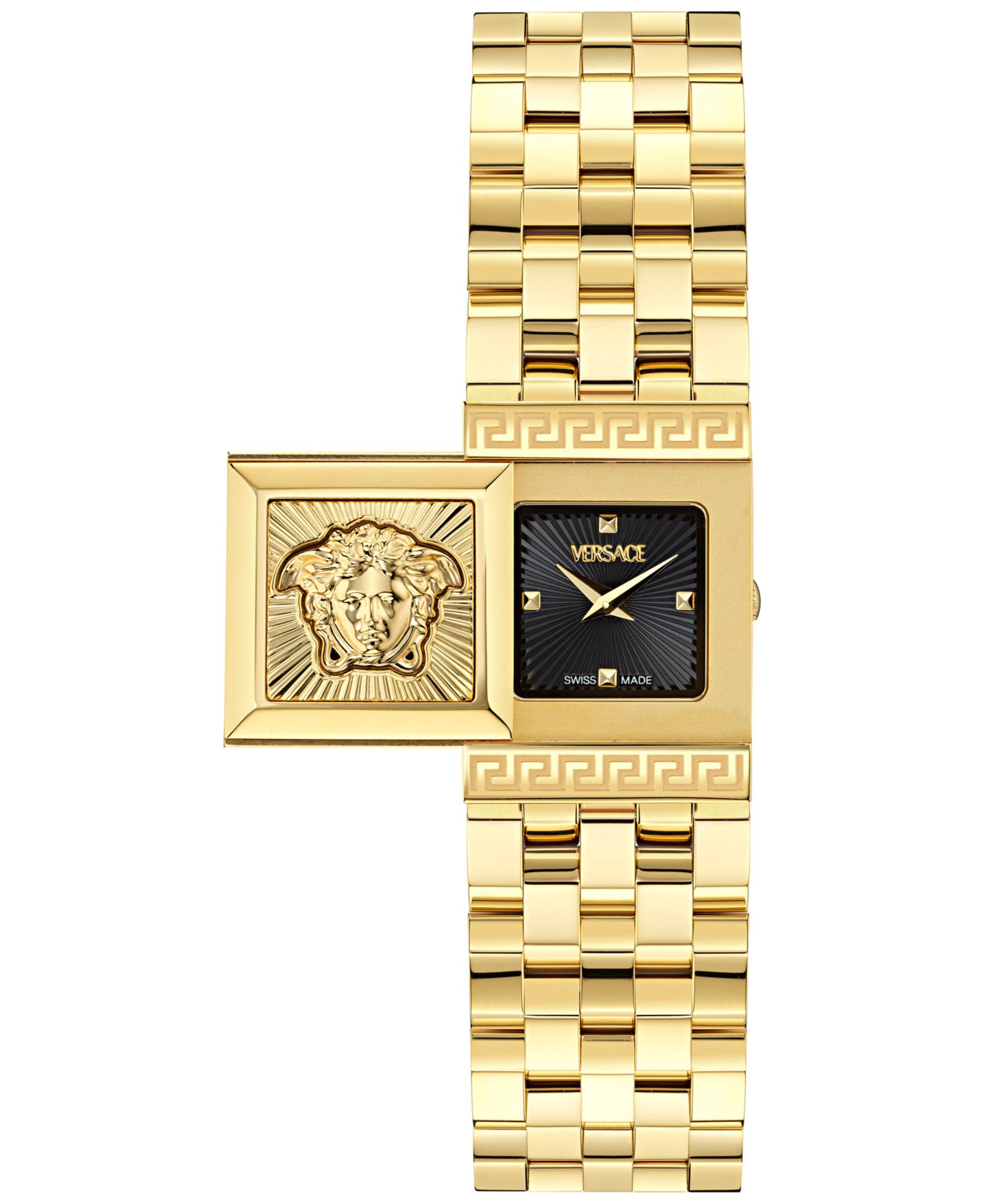 Женские часы Versace Swiss Reveal Square с золотым напылением, 18x25mm