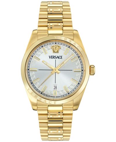 Мужские часы Versace с золотым напылением 40mm