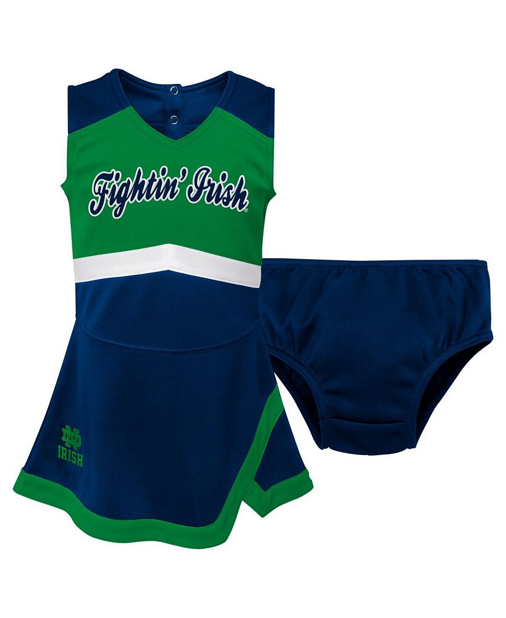 Комплект Outerstuff Girls Preschool Navy Notre Dame Fighting Irish Two-Piece Cheer Captain Jumper Dress Bloomers