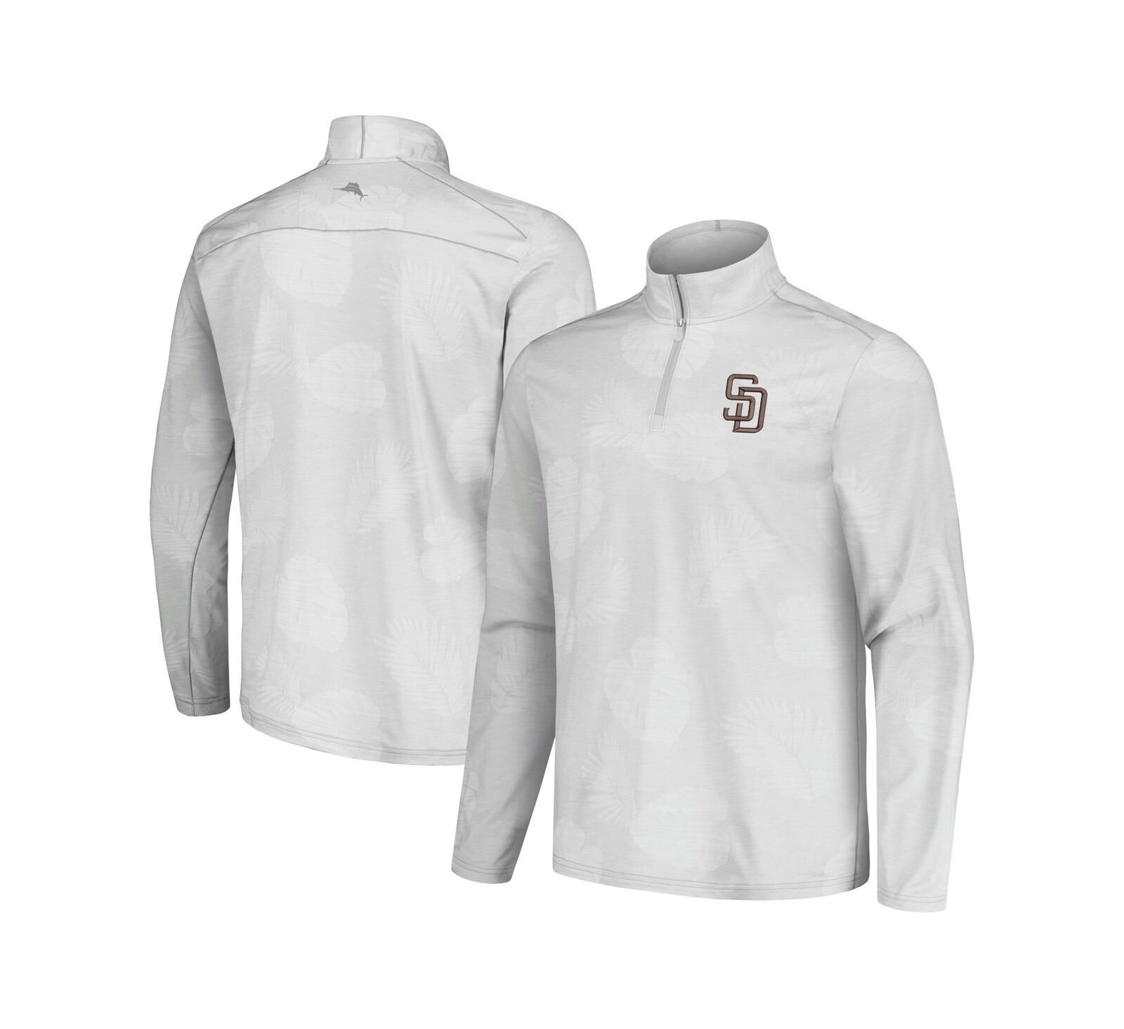 Tommy Bahama Men's Gray San Diego Padres Delray Frond IslandZone Half-Zip Jacket