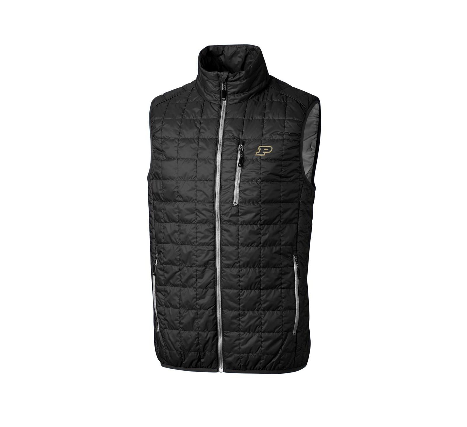 Cutter & Buck Men's Black Purdue Boilermakers Rainier Full-Zip Vest