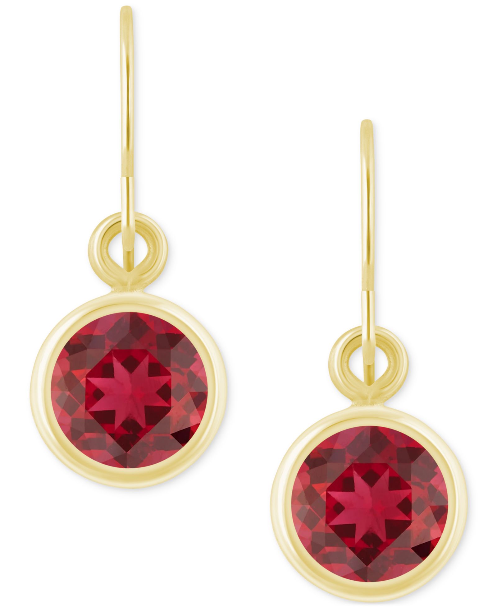 Macy's Created Sapphire Oval Stud Earrings (1-1/2 ct. t.w.) in 10k Yellow Gold  (Also in Additional Gemstones)