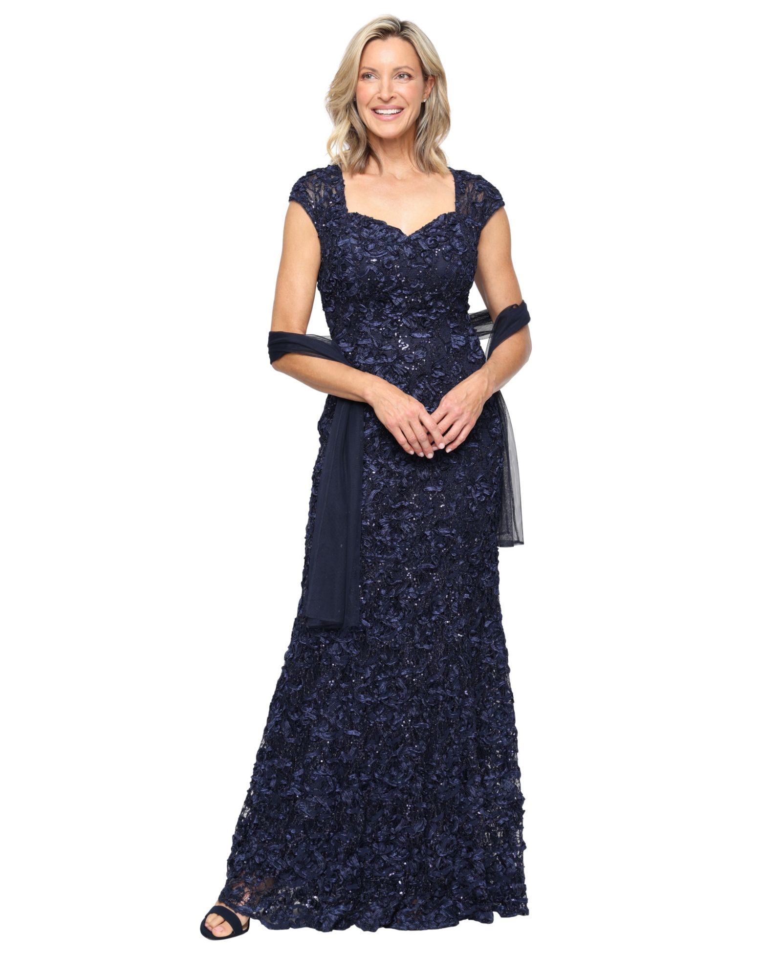 Alex Evenings Petite Sequin Sweetheart Gown