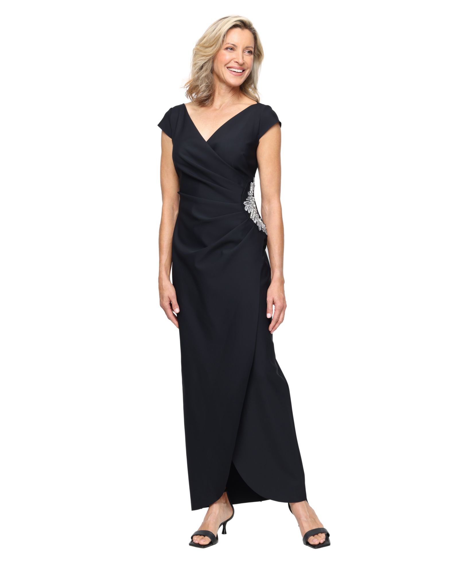 Вечернее платье Alex Evenings Petite Ruched Embellished Gown