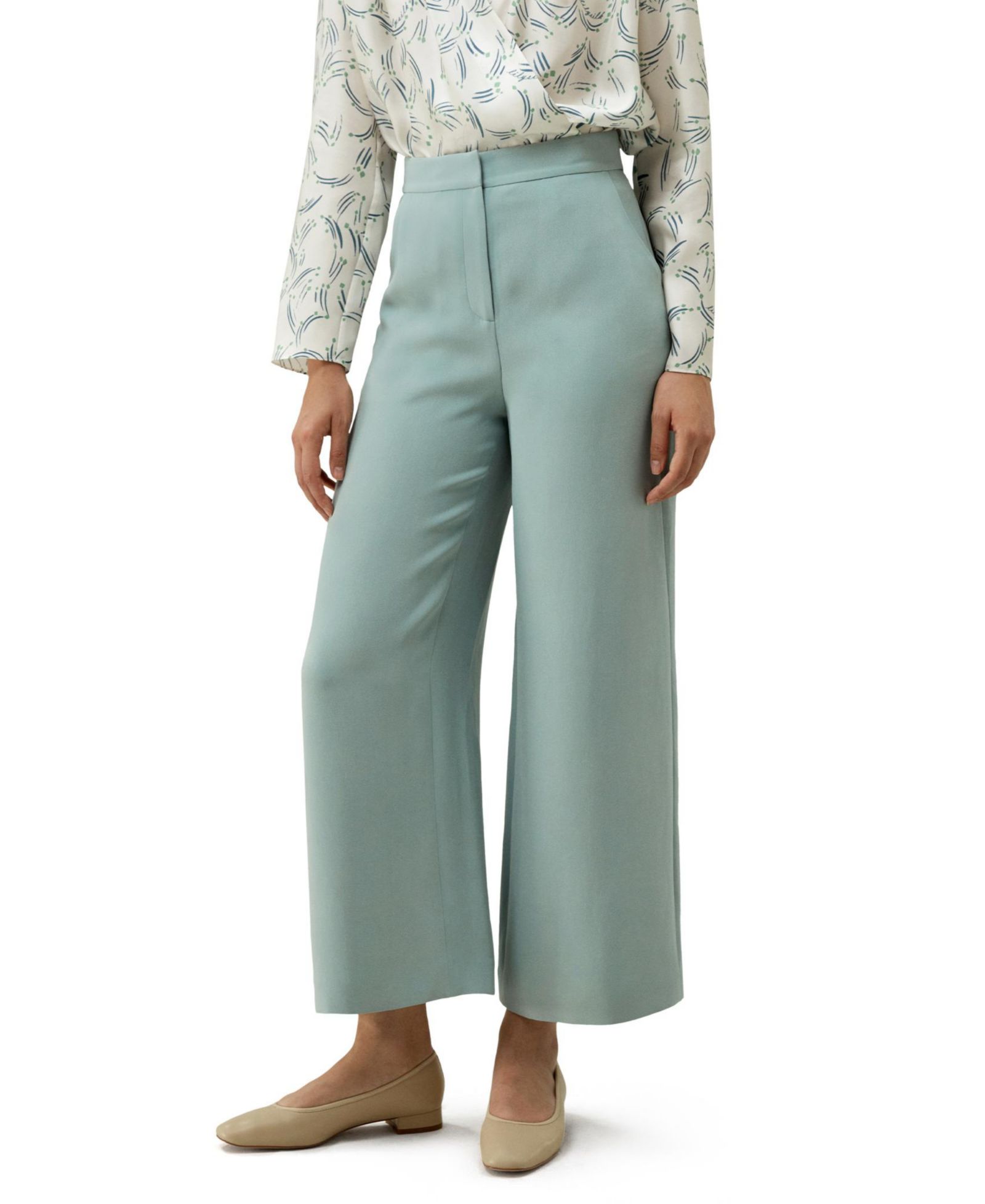 LILYSILK Women's Mid Rise Wide Leg Tailored Silk Pants