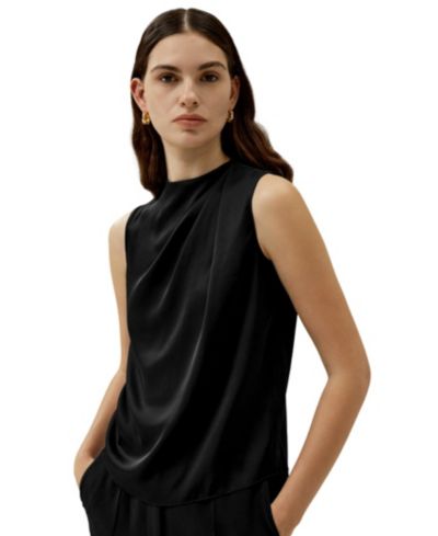 LILYSILK Женский шелковый топ без рукавов Minimalist