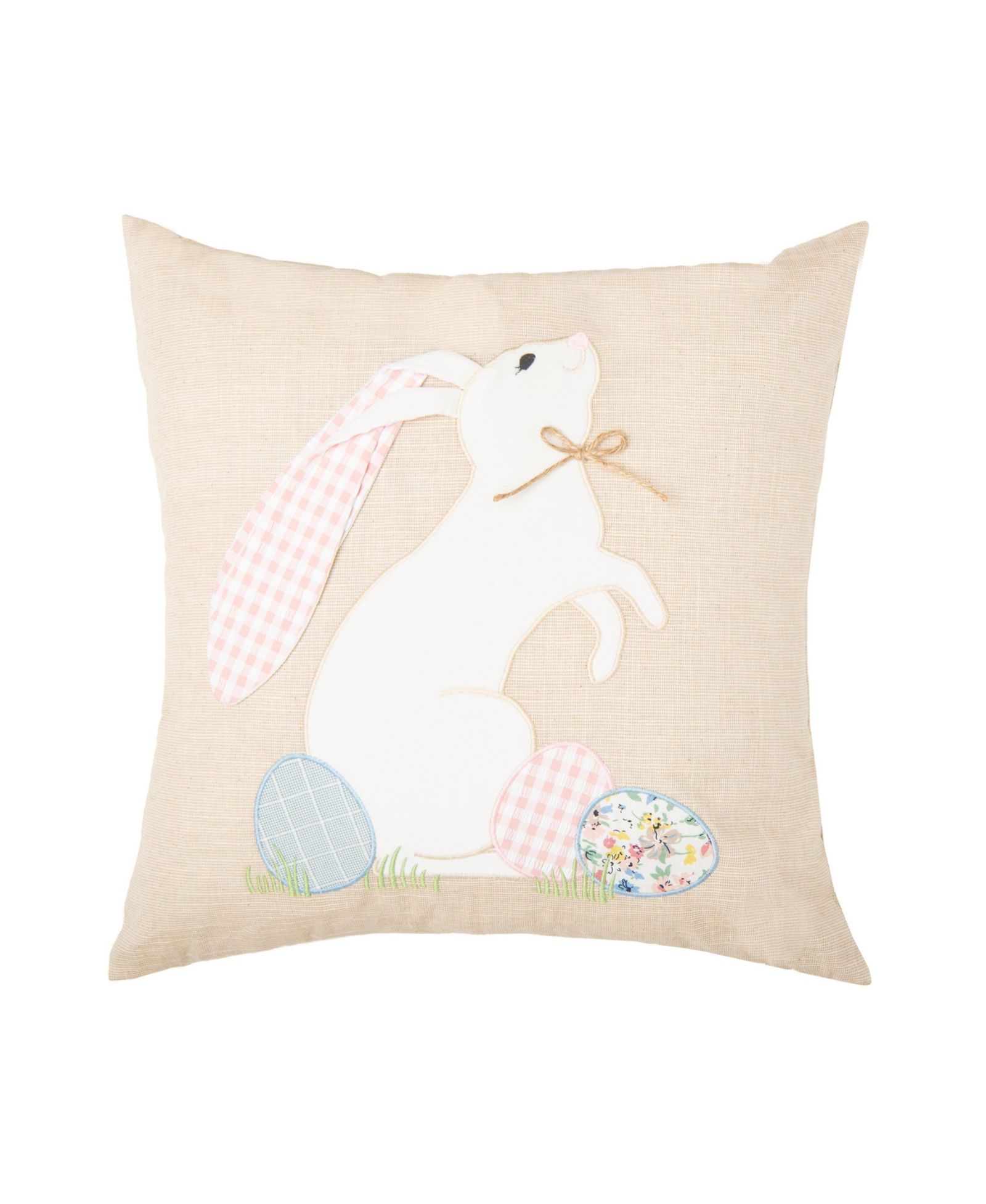 C&F Home Bunny Eggs Embroidered Spring Easter Themed Decorative Accent Throw Pillow