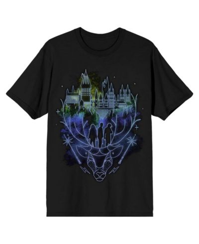 Мужская черная футболка Harry Potter Hogwarts Patronus Line Art, M