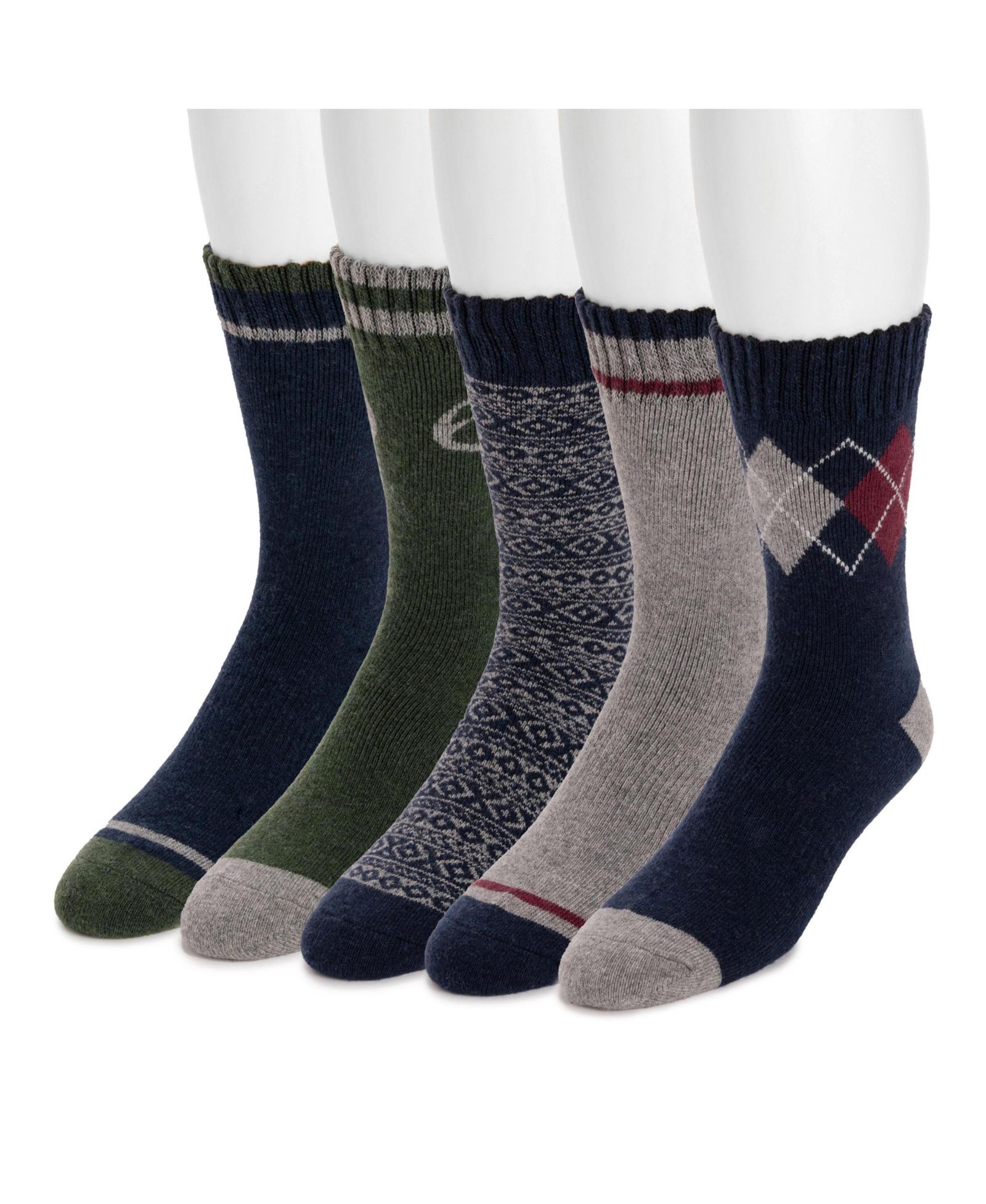 MUK LUKS Men's 5pk Wool Socks