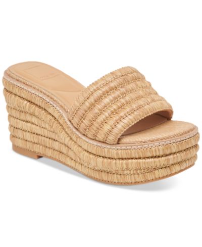 Dolce Vita Women's Throne Platform Raffia Wedge Sandals