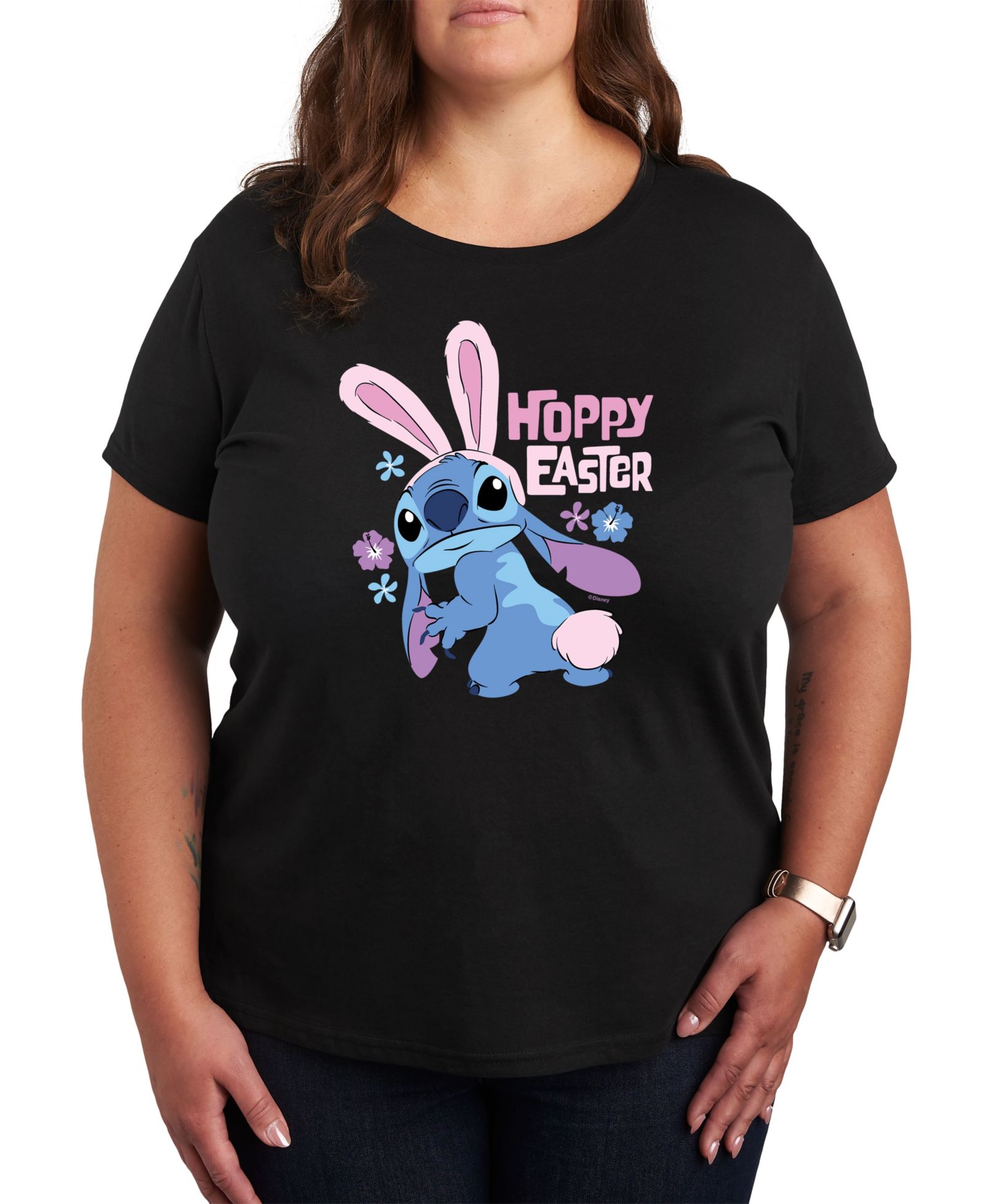 Hybrid Apparel футболка с принтом Lilo and Stitch, Plus Size