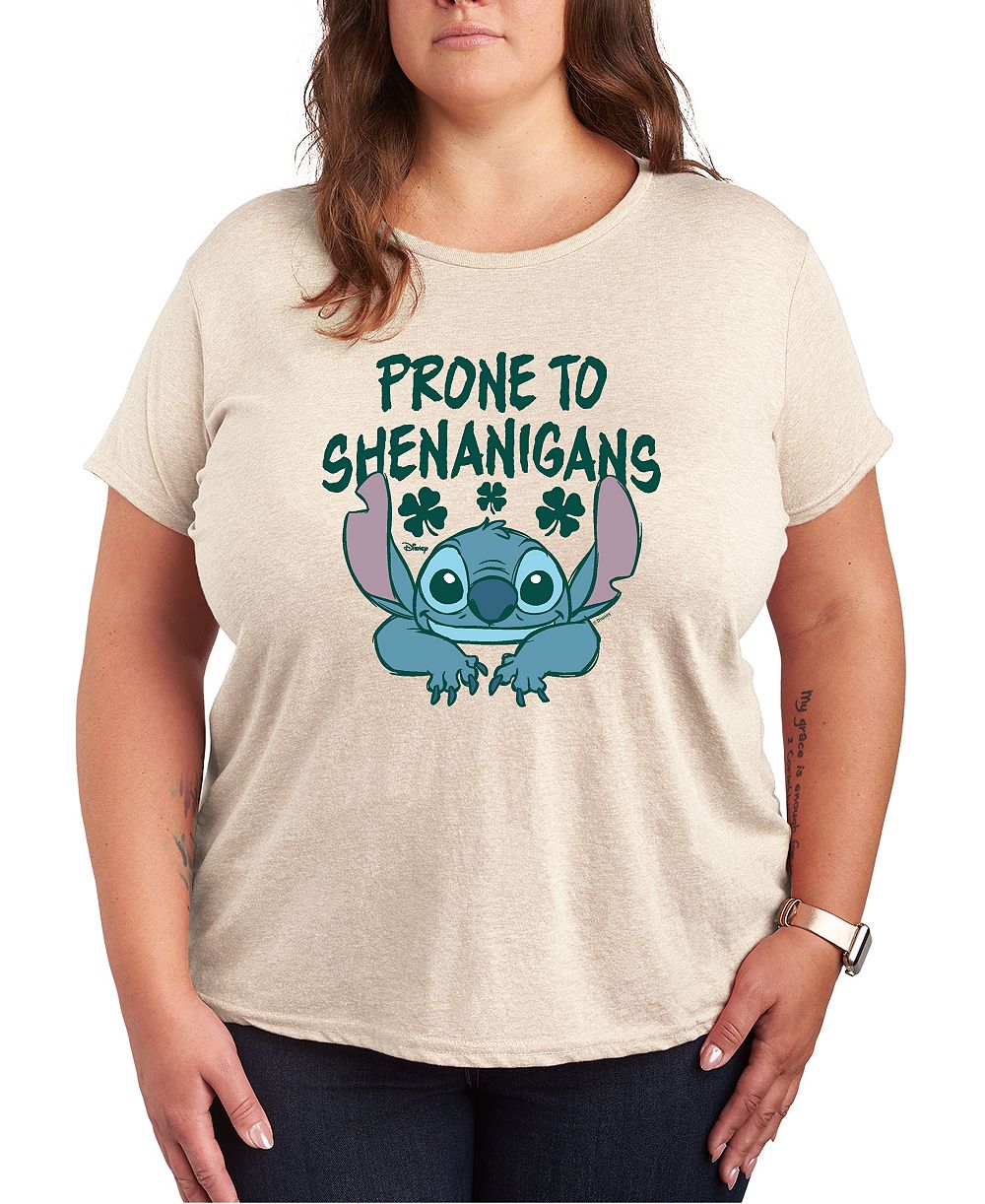 Женская футболка Hybrid Apparel Plus Size Stitch St. Patrick's Day Shenanigans Graphic Crew Neck