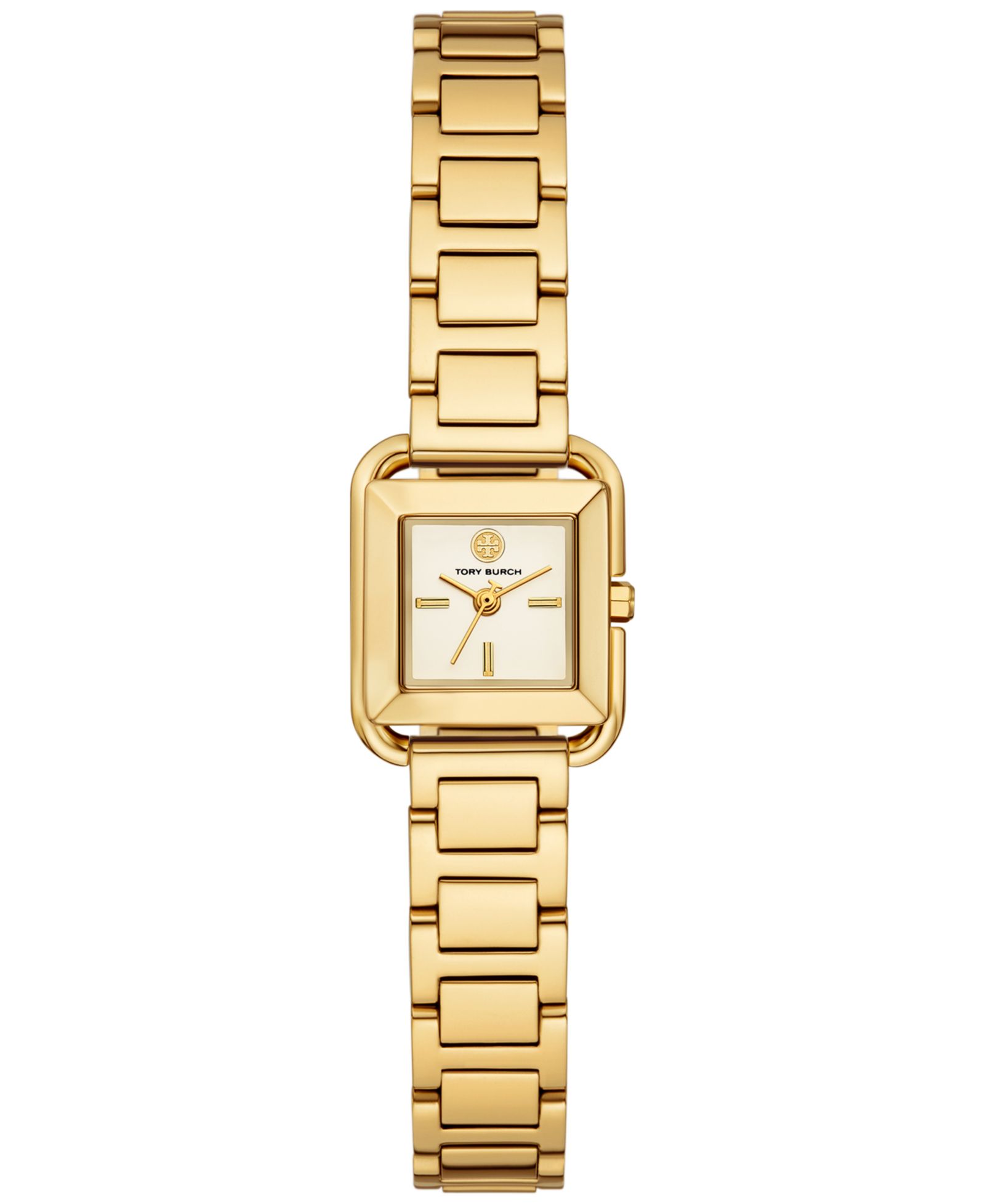 Tory Burch Women's The Kira Square Gold-Tone Stainless Steel Bracelet Watch 18mm