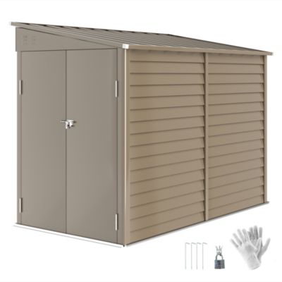 Outsunny 4.6' x 9' Metal Outdoor Storage Shed with Lockable Doors