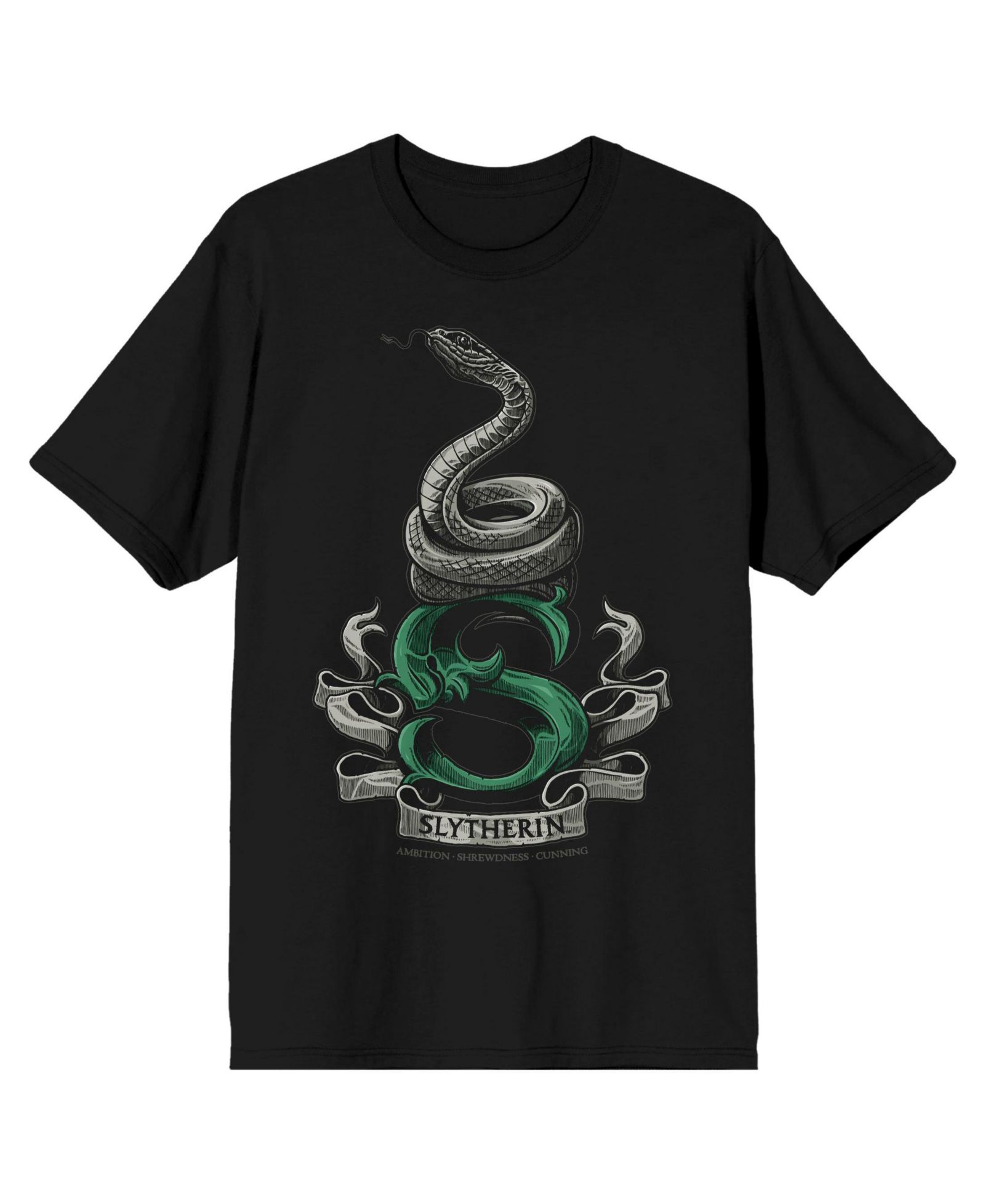 Harry Potter Big & Tall Slytherin Snake Black T-shirt-6XL