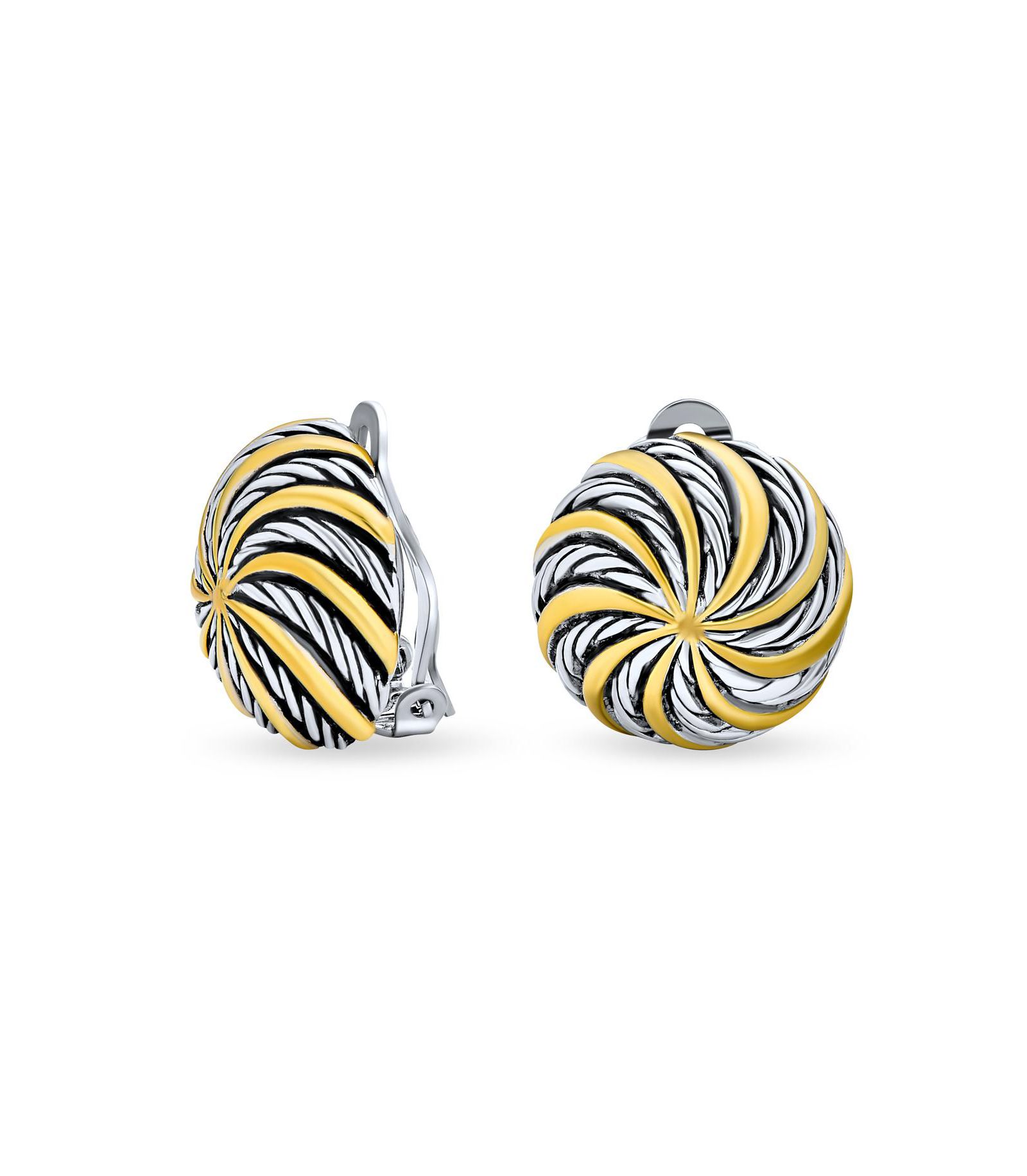 Серьги Bling Jewelry Geometric Swirl Clip-On