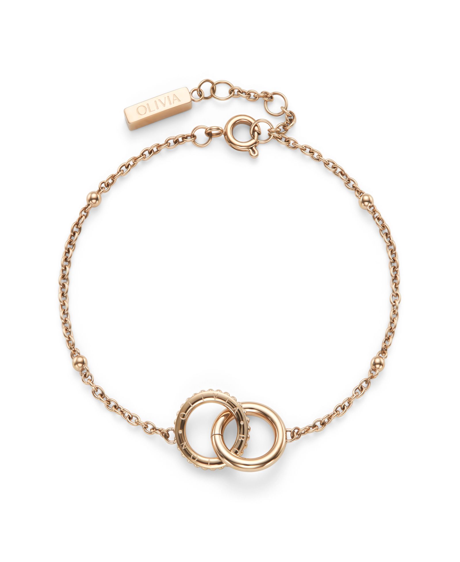 Женский браслет Olivia Burton Amity Interlock Rose Gold Tone Stainless Steel
