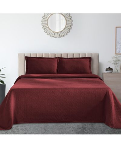 Superior 100% Cotton Basketweave Matelasse All-Season 2-Piece Coverlet Set, Twin