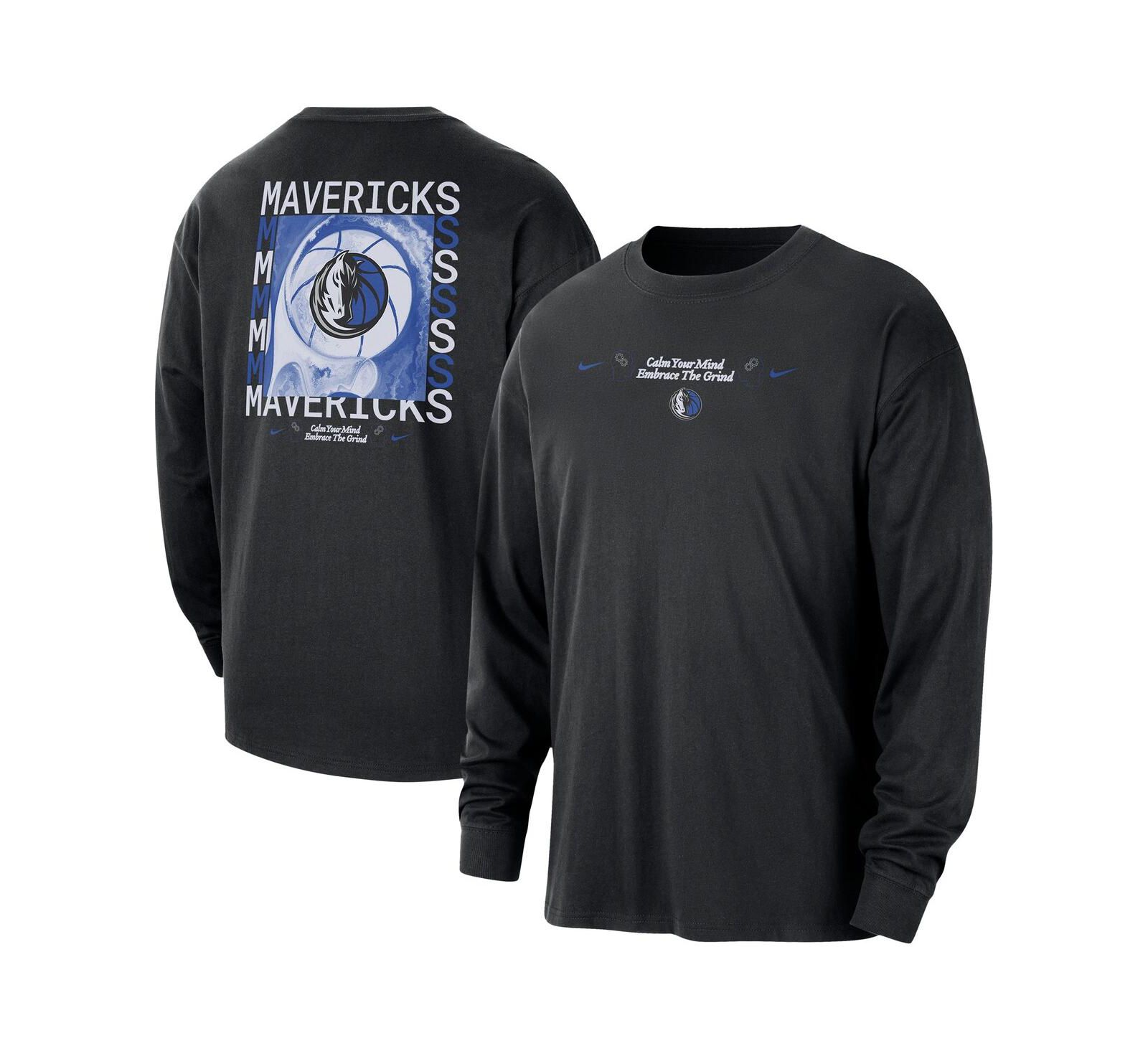 Nike Men's Black Dallas Mavericks Courtside Oversized Long Sleeve T-Shirt