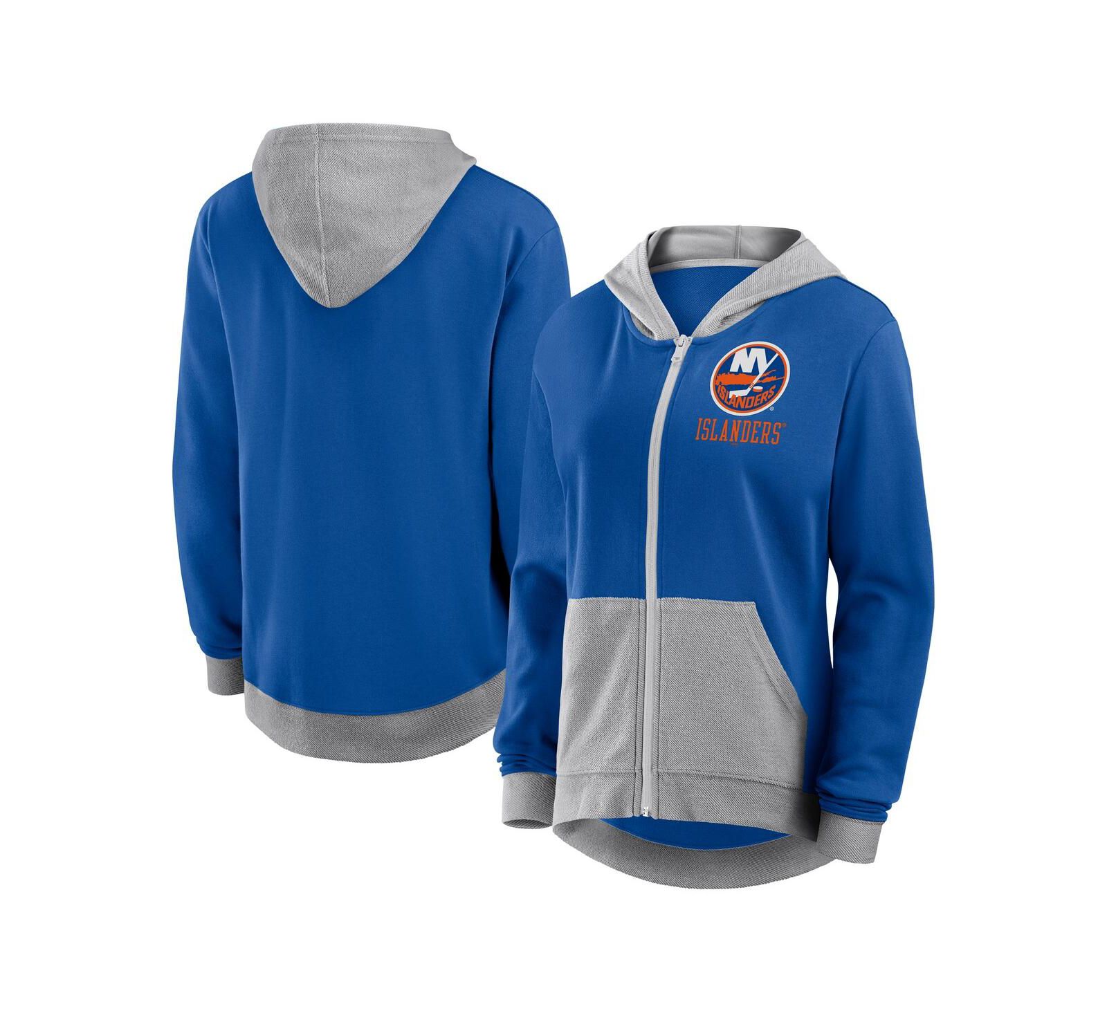 Женская толстовка на молнии Logo Athletic Royal New York Islanders Hit It из футера