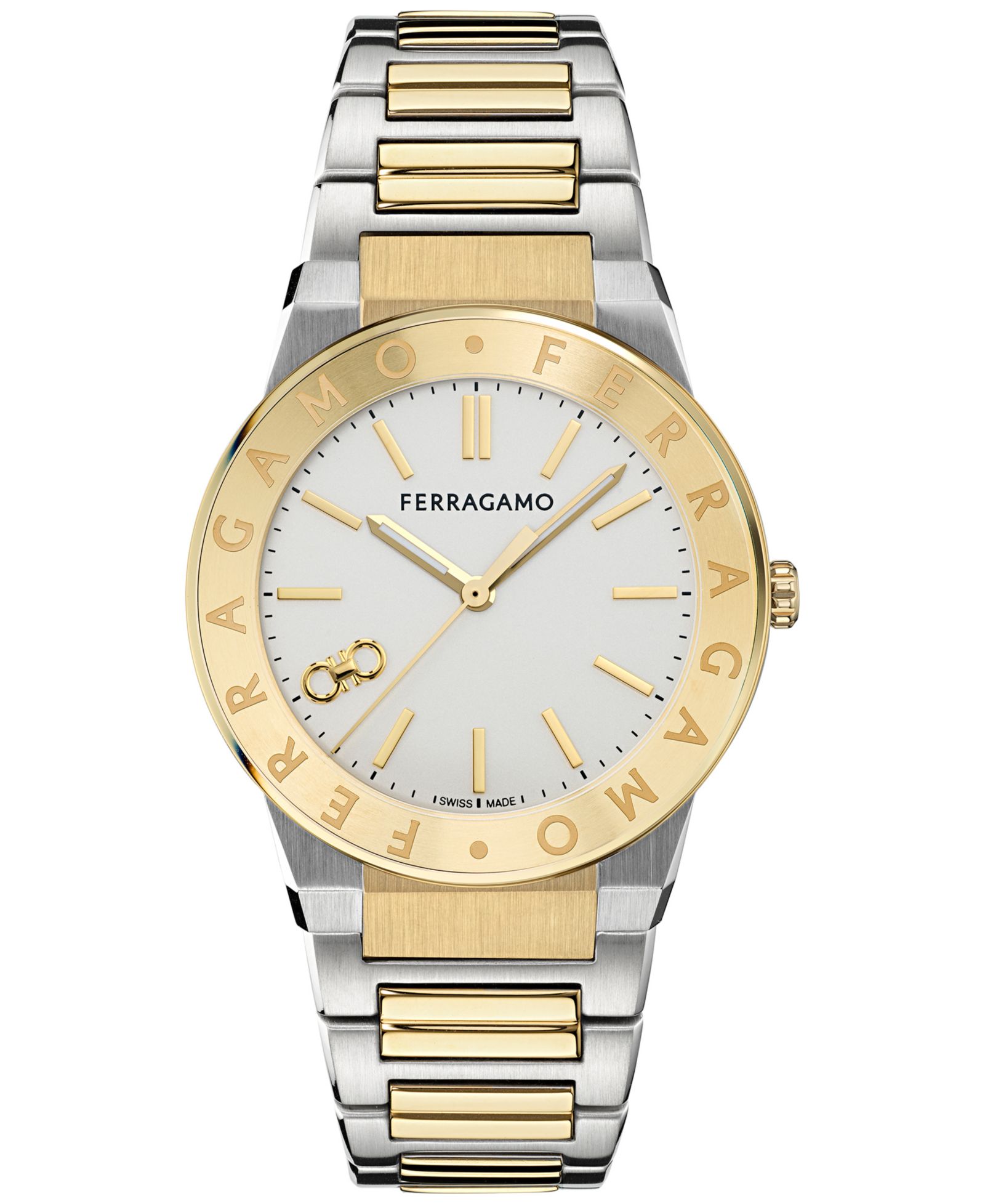Ferragamo Men's Swiss Sapphire Logo Two-Tone Stainless Steel Bracelet Watch 41mm