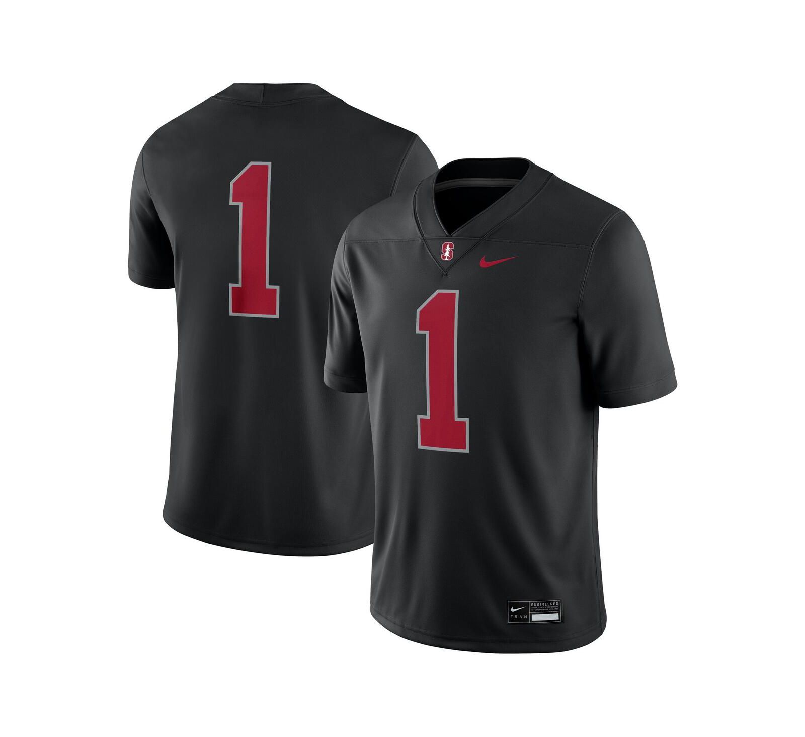 Nike Men's 1 Black Stanford Cardinal Alternate Game Jersey