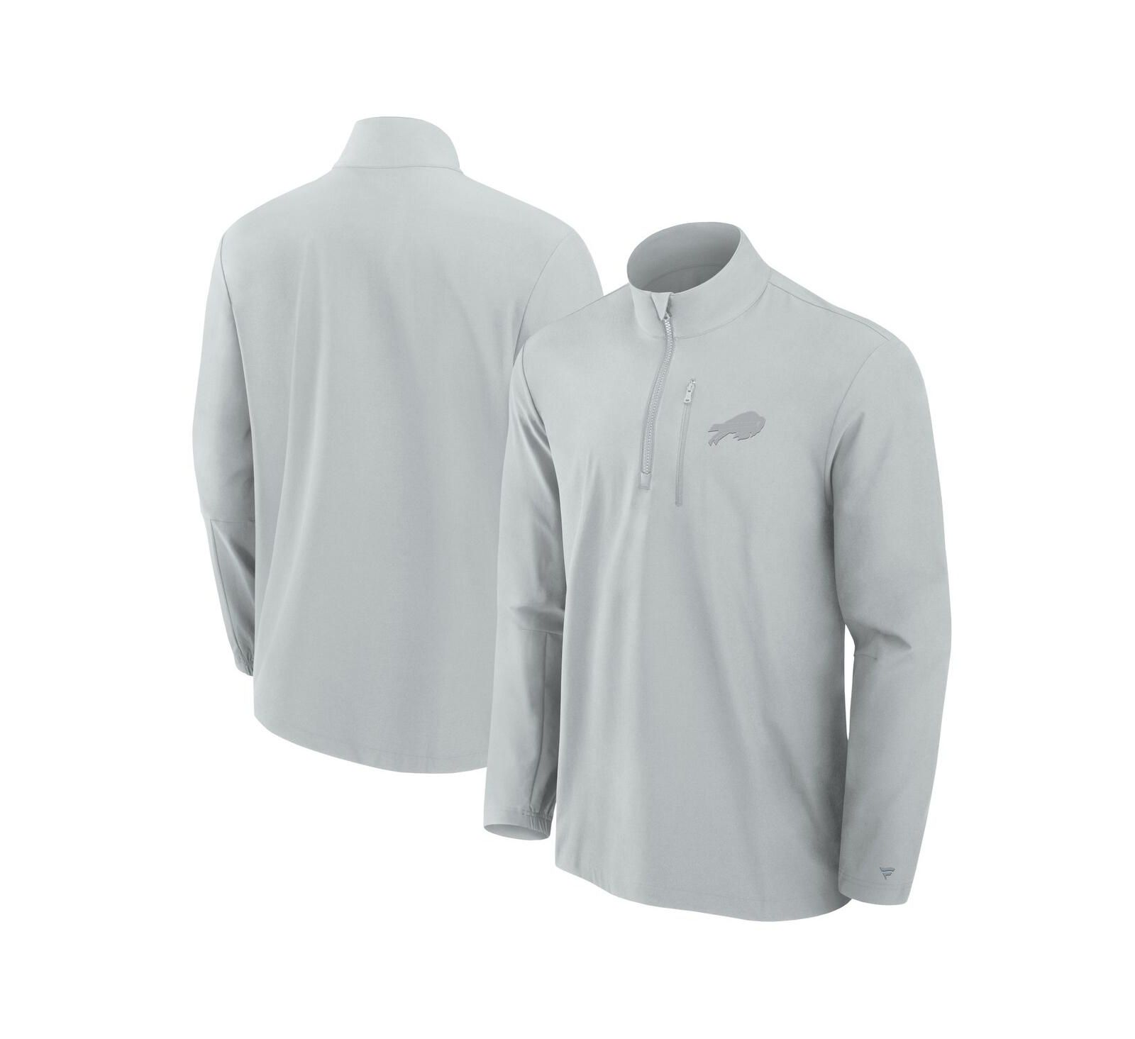 Fanatics Men's Gray Buffalo Bills Front Office Woven Quarter-Zip Jacket