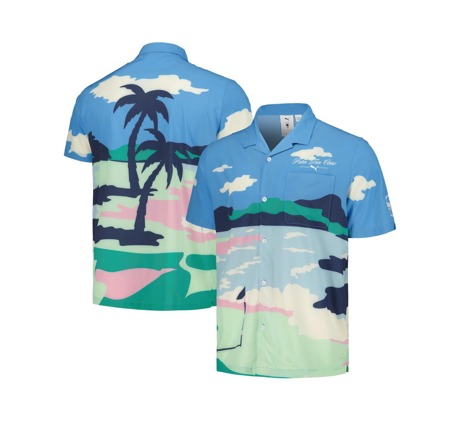 Puma x PTC Men's Blue WM Phoenix Open Print MATTR Button-Up Shirt