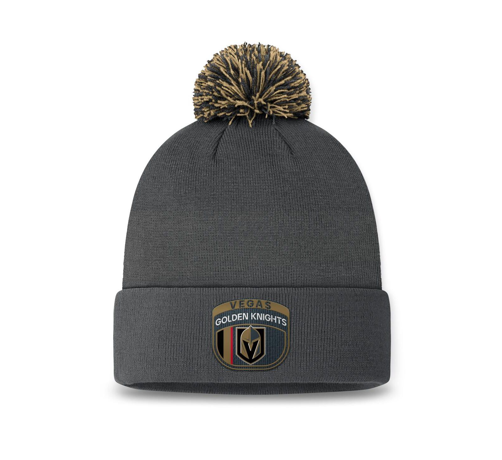 Fanatics Men's Charcoal Vegas Golden Knights 2024 NHL Draft Cuffed Knit Hat with Pom