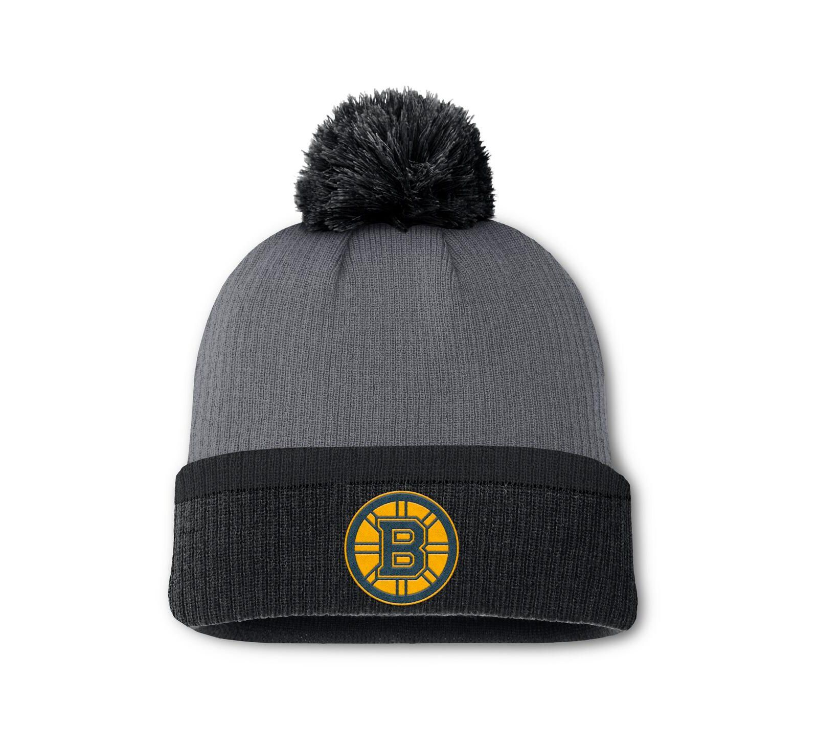 Fanatics Women's Charcoal Boston Bruins Cuffed Knit Hat with Pom