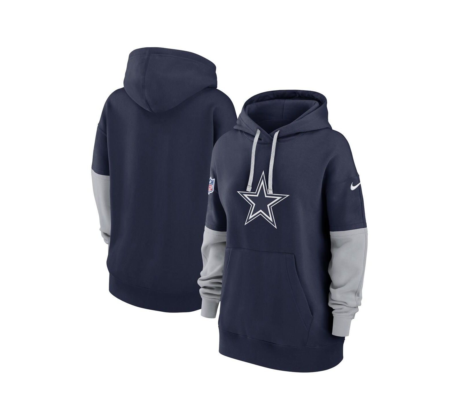 Женское худи Nike Dallas Cowboys 2024 Sideline Essential Fleece, темно-синее