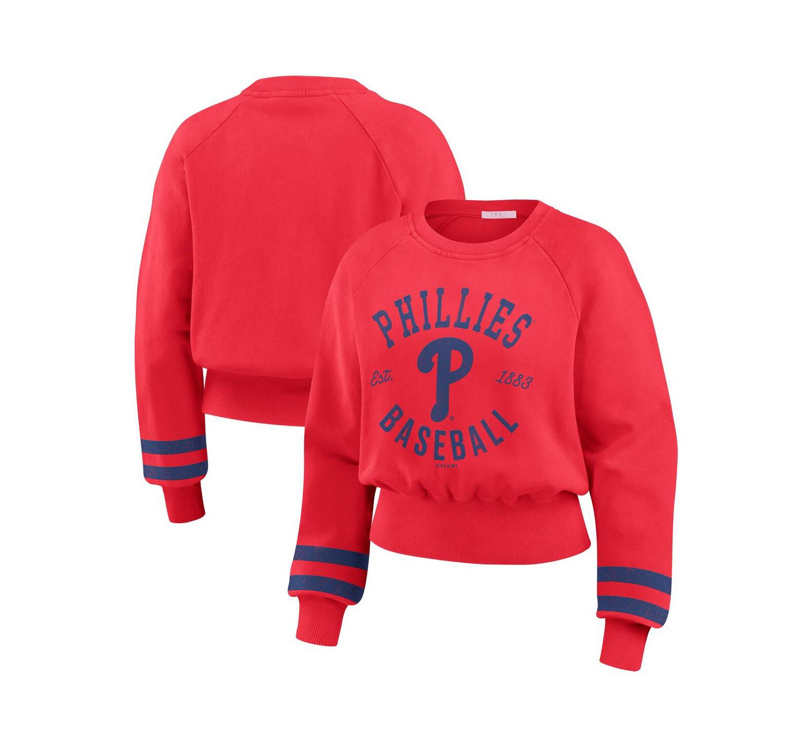 Женское винтажное укороченное свитшот WEAR by Erin Andrews Philadelphia Phillies в цвете Red
