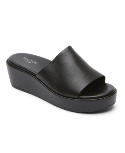 Rockport Women's Aubriella Slip-On Platform Wedge Sandals