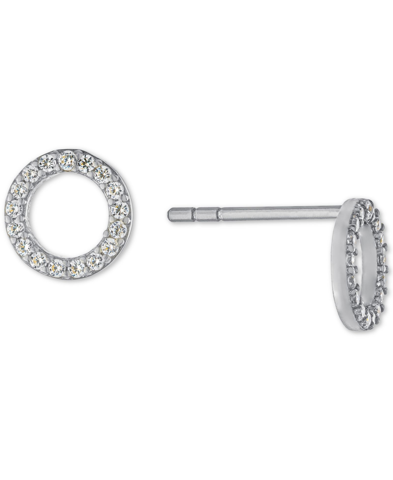 Серьги-гвоздики Cubic Zirconia Open Circle из Sterling Silver и Gold-Plated Sterling Silver