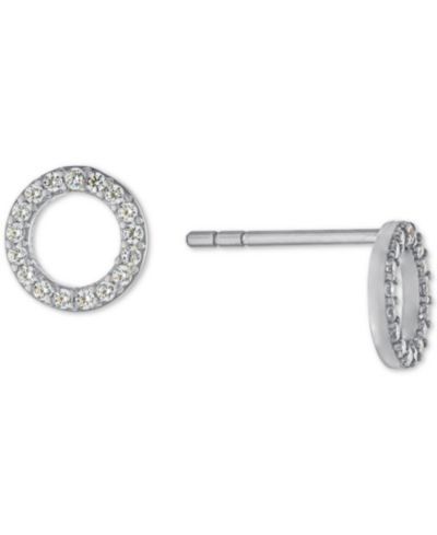 Серьги-гвоздики Cubic Zirconia Open Circle из Sterling Silver и Gold-Plated Sterling Silver