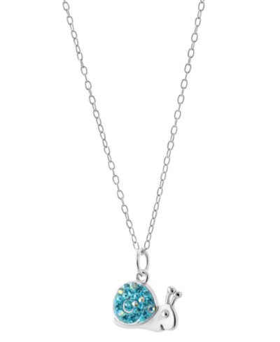 Подвеска-кулон Crystal Pavé Snail из стерлингового серебра, 16" + 2" удлинитель