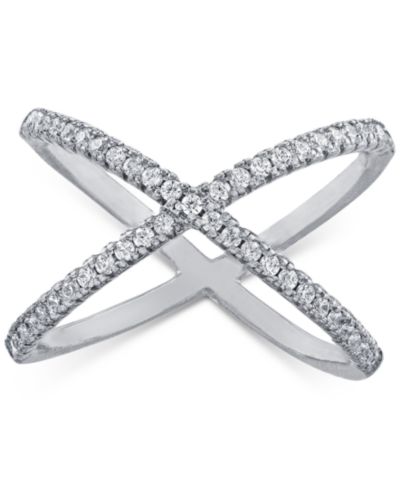Кольцо Pavé Criss Cross из стерлингового серебра