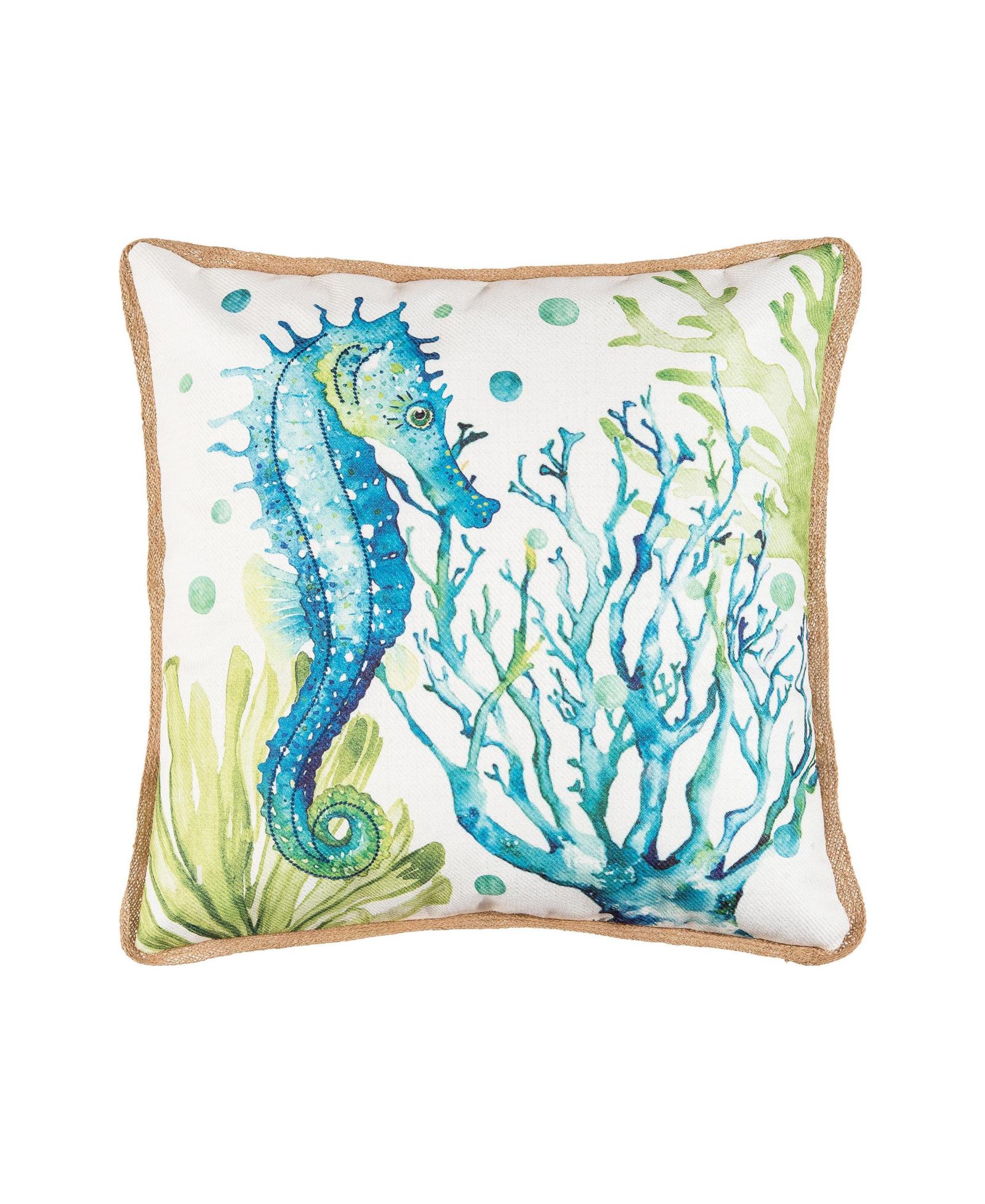 C&F Home Nautical Seahorse Embroidered Accent Throw Pillow 18" x 18"