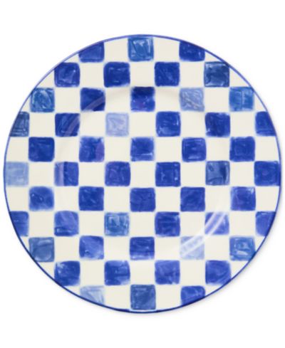 Тарелка Mackenzie-Childs Indigo Check Dinner Plate