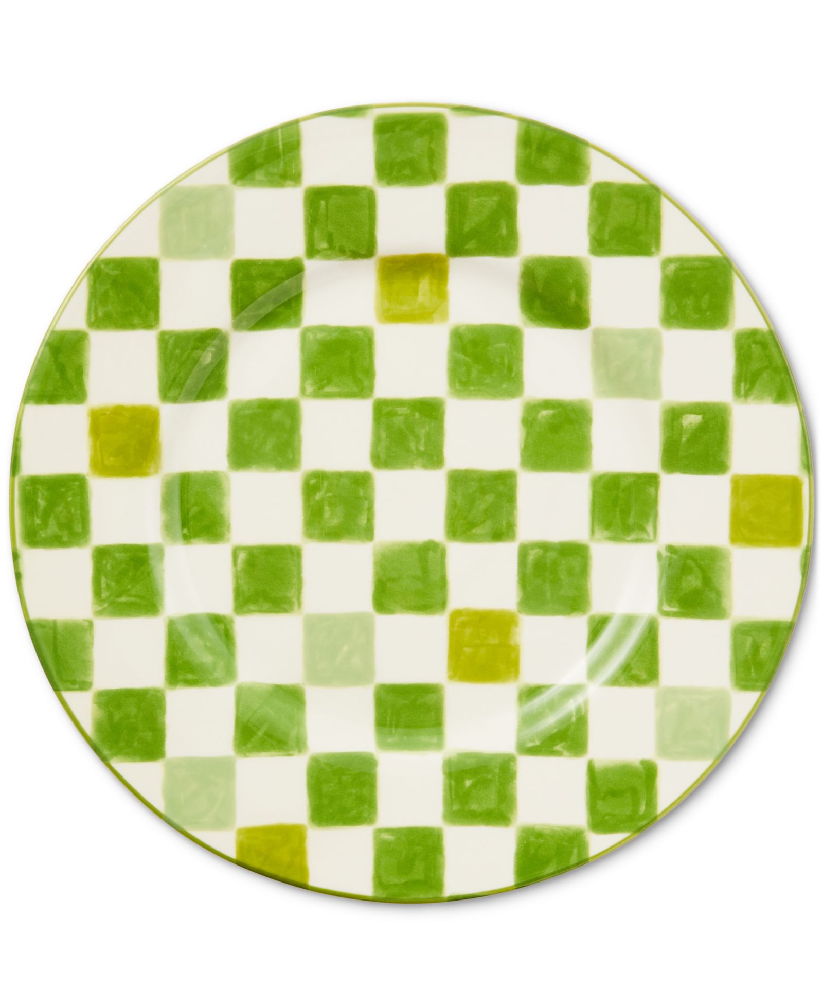 Тарелка Mackenzie-Childs Green Check Dinner Plate
