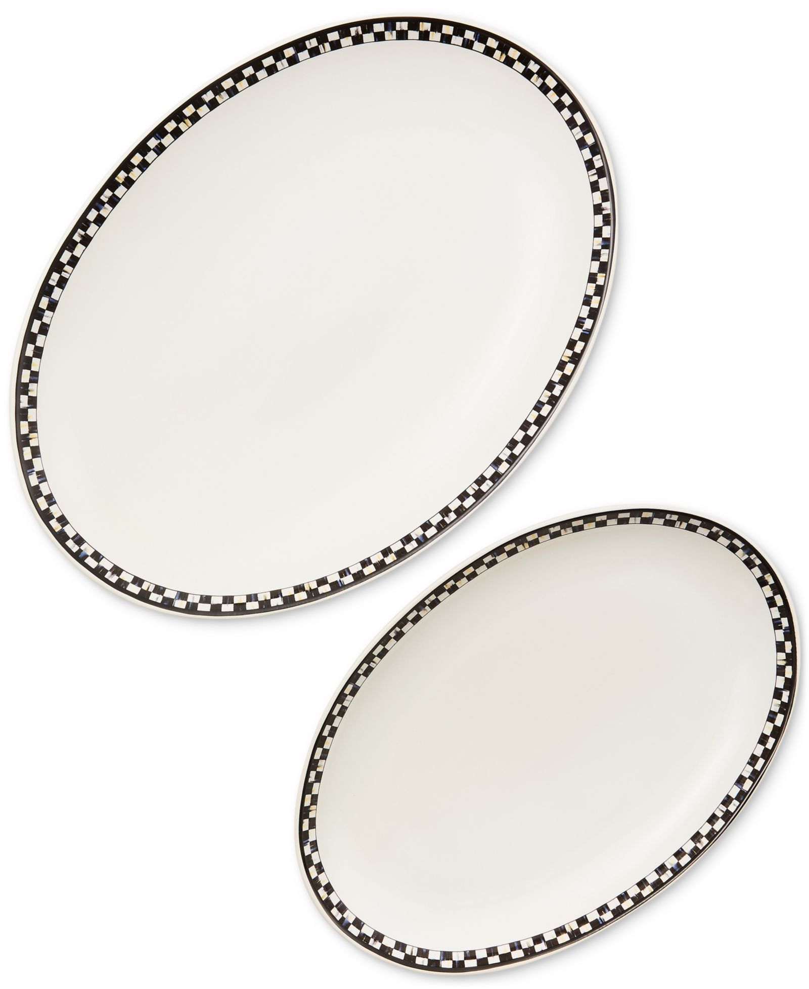 MacKenzie-Childs Courtly Check Everyday Oval Platters, Set of 2