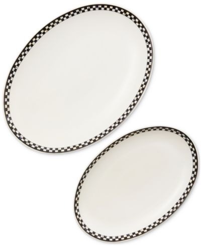 MacKenzie-Childs Courtly Check Everyday Oval Platters, Set of 2