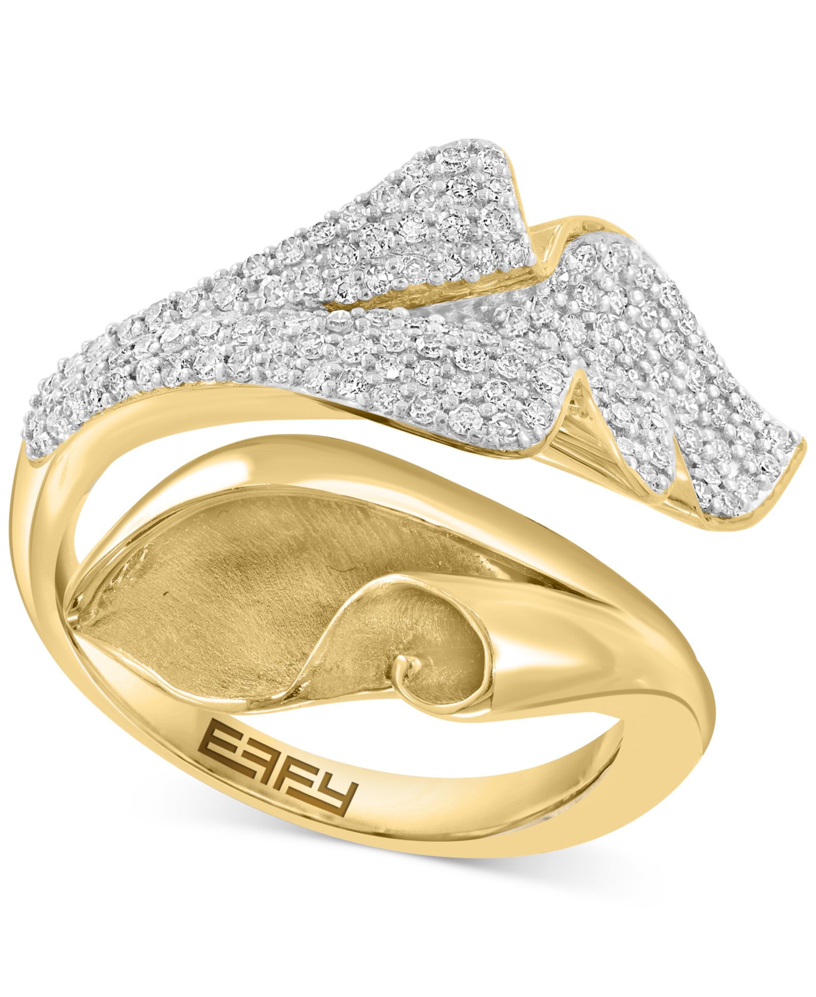 Кольцо EFFY® Diamond Pavé Lily Inspired Bypass в 14k Gold (3/8 ct. t.w.)